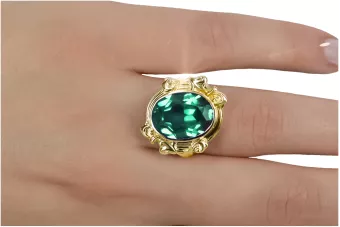 Smaragd 14k žluté zlato Vintage craft vrc100y