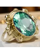 Vintage Stil Ring Smaragd 14 Karat Gelbgold vrc100y