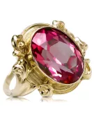 Anneau Rubis Or jaune 14 carats Style vintage vrc100y