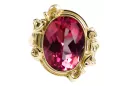 Anneau Rubis Or jaune 14 carats Style vintage vrc100y