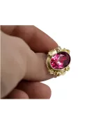 Anneau Rubis Or jaune 14 carats Style vintage vrc100y