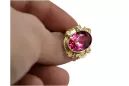 14k žluté zlato Rubín  Vintage style vrc100y