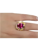 Anneau Rubis Or jaune 14 carats Style vintage vrc100y