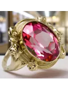Anneau Rubis Or jaune 14 carats Style vintage vrc100y