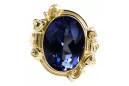 Oro amarillo de 14 quilates Zafiro Anillo Estilo vintage vrc100y