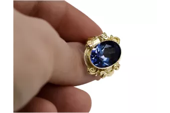 Safír 14k žluté zlato Vintage craft vrc100y