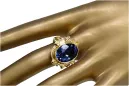Oro amarillo de 14 quilates Zafiro Anillo Estilo vintage vrc100y