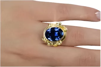 Safír 14k žluté zlato Vintage craft vrc100y