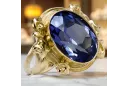 Ring Saphir 14 Karat Gelbgold Vintage Handwerk vrc100y