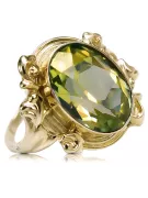 Péridot jaune Or jaune 14 carats Anneau Style vintage vrc100y
