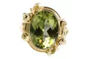 Estilo vintage Anillo Peridoto amarillo Oro amarillo de 14 quilates vrc100y