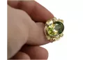 Péridot jaune Or jaune 14 carats Anneau Style vintage vrc100y