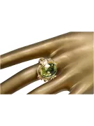 Estilo vintage Anillo Peridoto amarillo Oro amarillo de 14 quilates vrc100y