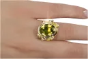 Ring Vintage Stil Gelber Peridot 14 Karat Gelbgold vrc100y