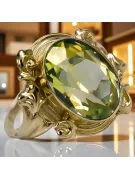 Ring Vintage Stil Gelber Peridot 14 Karat Gelbgold vrc100y