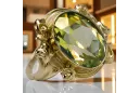 Ring Vintage Stil Gelber Peridot 14 Karat Gelbgold vrc100y