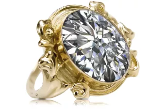 Inel Vintage Zircon Aur galben 14K vrc100y