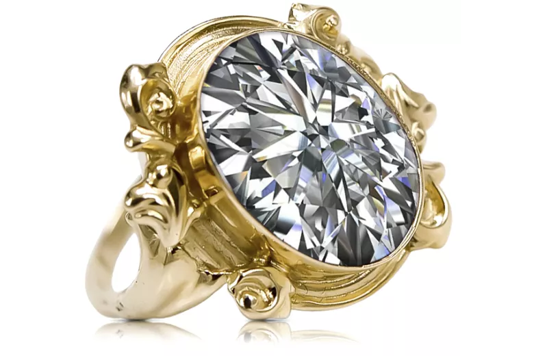 Ring Vintage Zircon 14K Yellow gold vrc100y