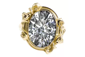 Zirkon 14 Karat Gelbgold Ring Vintage Schmuck vrc100y