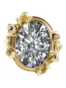 Anneau Zircon Or jaune 14 carats Style vintage vrc100y