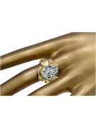 Anneau Zircon Or jaune 14 carats Style vintage vrc100y