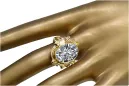 Anneau Zircon Or jaune 14 carats Style vintage vrc100y