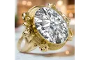 Zirkon 14 Karat Gelbgold Ring Vintage Schmuck vrc100y