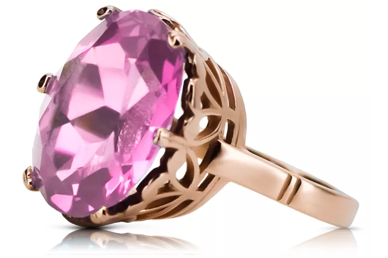 Anillo ruso soviético rosa 14k 585 oro Alejandrita Rubí Esmeralda Zafiro Zircon vrc189