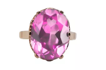 Anillo ruso soviético rosa 14k 585 oro Alejandrita Rubí Esmeralda Zafiro Zircon vrc189