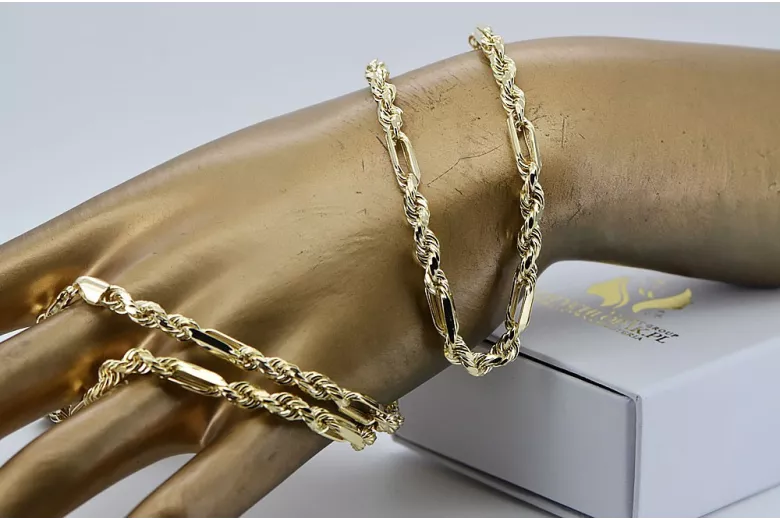 Žlutý růžový zlatý řetěz ★ russiangold.com ★ zlato 585 333 nízká cena