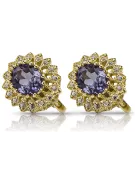 Vintage Ohrringe Alexandrit 14 Karat Gelbgold vec125y
