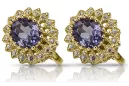 Aur galben 14K Alexandrit Cercei Stil Vintage vec125y