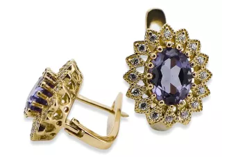 Vintage Ohrringe Alexandrit 14 Karat Gelbgold vec125y