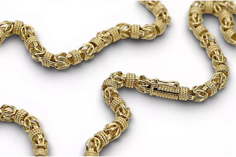 Žltý ružový zlatý reťaz ★ russiangold.com ★ GOLD 585 333 Nízka cena