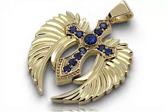 Кръст от жълто 14k злато 585 грях ctc034y медальон