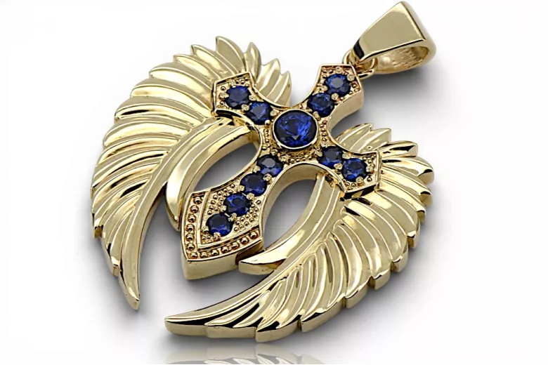 Kreuz von gelb 14 Karat Gold 585 Graham CTC034Y Anhänger