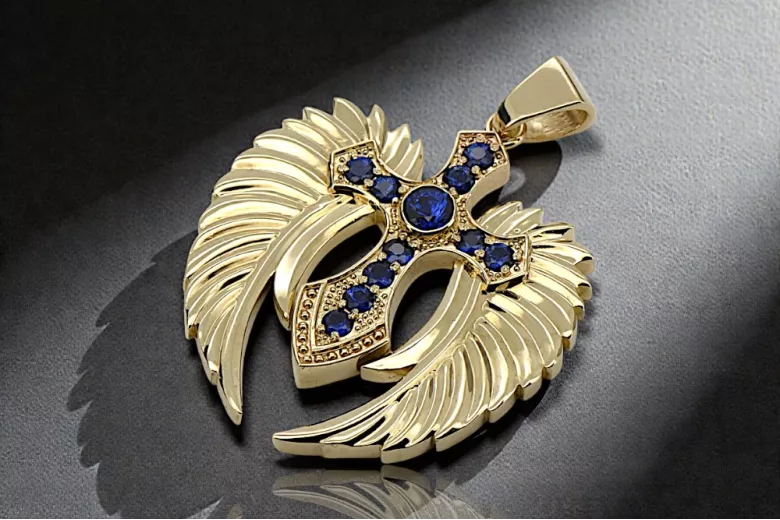 Golden Catholic Cross ★ russiangold.com ★ Gold 585 333 Low price