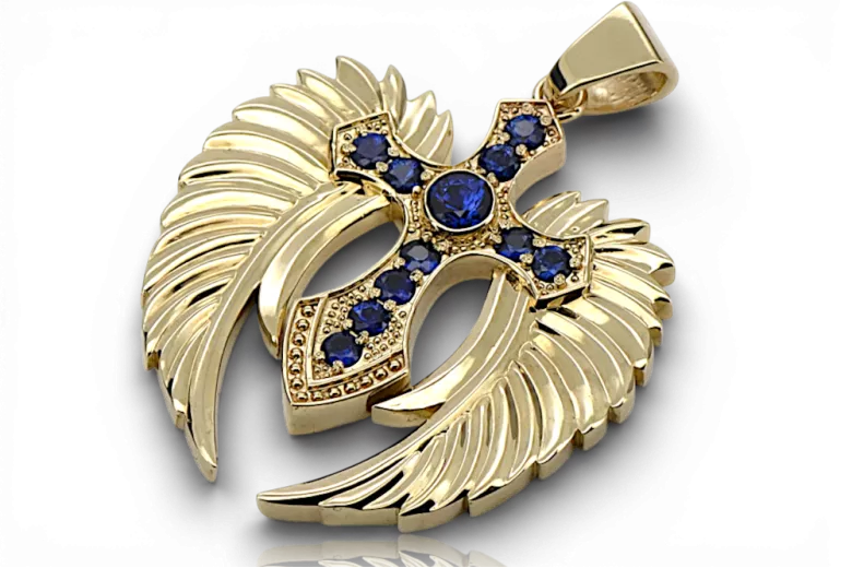 Kreuz von gelb 14 Karat Gold 585 Graham CTC034Y Anhänger