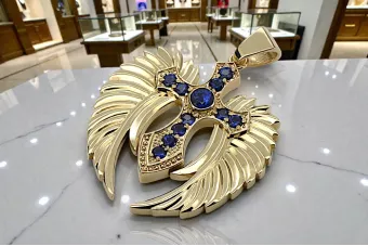 Cruz de Amarillo 14k Oro 585 Graham CTC034Y PENDIENTE