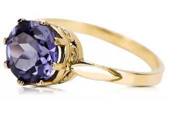 14k žluté zlato Alexandrit  Vintage style vrc366y