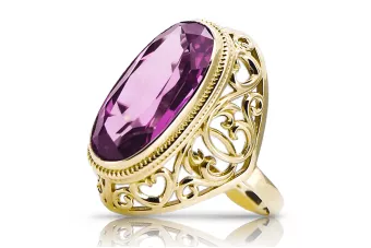 Inel Ametist Aur galben 14K Stil Vintage vrc184y