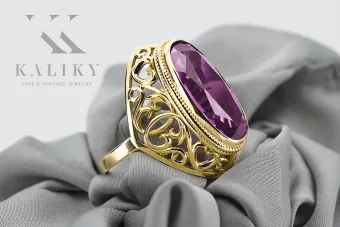 Ring Amethyst 14 Karat Gelbgold Vintage vrc184y