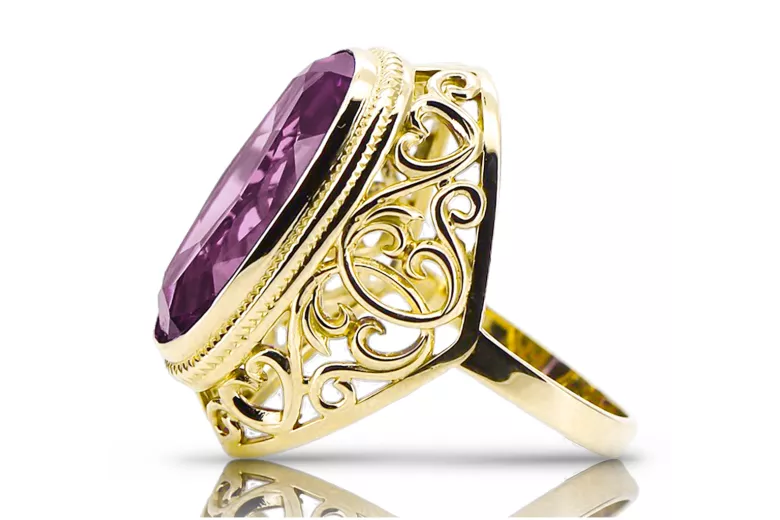 Ring Amethyst 14 Karat Gelbgold Vintage vrc184y