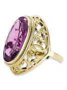 Améthyste Or jaune 14 carats Anneau Vintage vrc184y