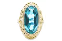 Aquamarine 14K Yellow gold Ring Vintage craft vrc184y