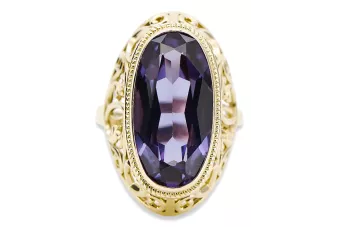 Alexandrit 14 Karat Gelbgold Ring Vintage Handwerk vrc184y
