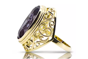 Alexandrit 14 Karat Gelbgold Ring Vintage Handwerk vrc184y