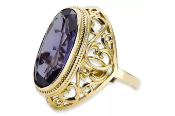 Alexandrit 14 Karat Gelbgold Ring Vintage Handwerk vrc184y