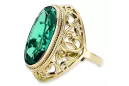 Vintage style Ring Emerald 14K Yellow gold vrc184y