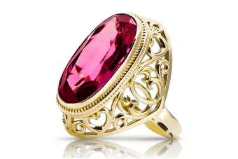 14K Yellow gold Ruby Ring Vintage craft vrc184y